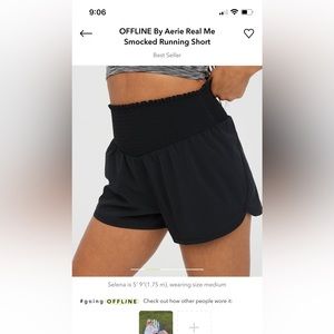 Offline by aerie real me smocked running shorts. Size small. Color-tan. NWT